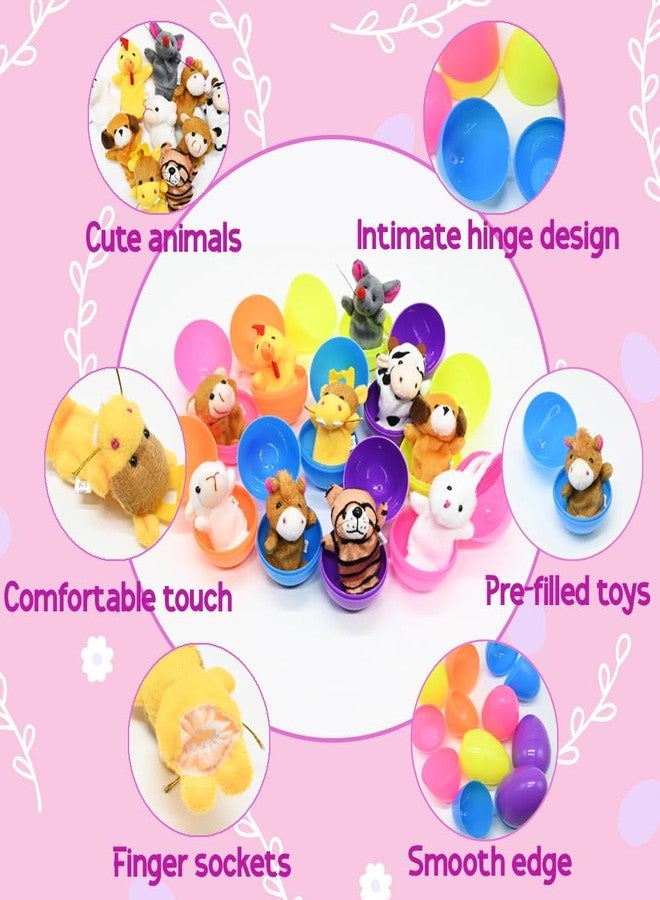 LUKBERA 20 Pcs Easter Eggs Filled with Finger Puppets, Plastic Egg with Cartoon Animal Puppets for Kids Easter Egg Hunt Basket Stuffers Fillers Party Favor Classroom Prize - Image 4